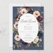 Invitation Brunch nuptial Ovale bleu foncé (Devant)