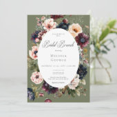 Invitation Brunch nuptial ovale foncé (Debout devant)