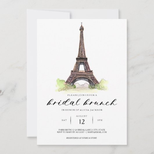 Invitation Brunch nuptial Paris (Devant)