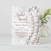 Invitation Brunch nuptial perles blanches (Debout devant)
