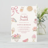 Invitation Brunch nuptial Preppy Pastel (Debout devant)