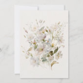 Invitation Brunch nuptial romantique blanc et rose floral (Dos)