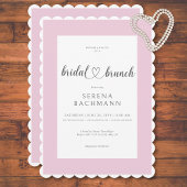 Invitation Brunch nuptial romantique moderne rose et blanc
