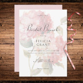Invitation Brunch nuptial rose moderne Hydrangea