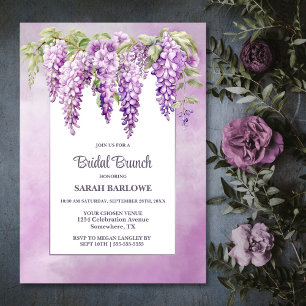 Invitation Brunch nuptial rose Wisteria