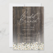 Invitation Brunch nuptial rustique Barnwood & Daisies (Devant)