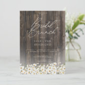 Invitation Brunch nuptial rustique Barnwood & Daisies (Debout devant)