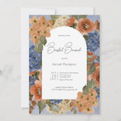 Invitation Brunch nuptial rustique bleu et rouille (Devant)