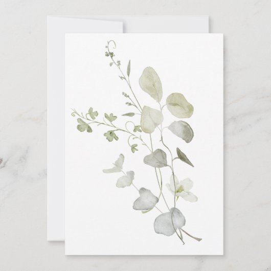 Invitation Brunch nuptial rustique botanique vert (Dos)