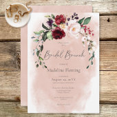 Invitation Brunch nuptial rustique Bourgogne & Roses Roses Ro