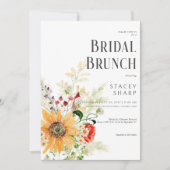 Invitation Brunch nuptial rustique Fleur sauvage et tournesol (Devant)