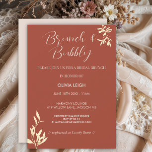 Invitation Brunch nuptial rustique floral intemporel