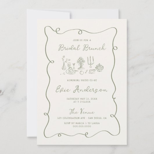 Invitation Brunch nuptial Sage-Main (Devant)