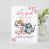 Invitation Brunch nuptial sucré collations thé pot nuptiale d (Debout devant)