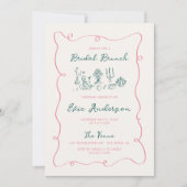 Invitation Brunch nuptial tiré à la main (Devant)