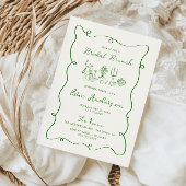 Invitation Brunch nuptial vert à main