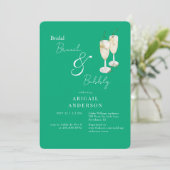 Invitation Brunch nuptial vert et douche mousseuse (Debout devant)