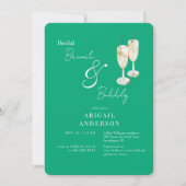Invitation Brunch nuptial vert et douche mousseuse (Devant)