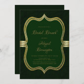 Invitation Brunch nuptial vert et or de la forêt (Devant / Derrière)