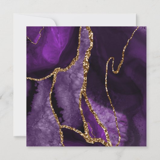 Invitation Brunch nuptial violet et douche Parties scintillan (Dos)