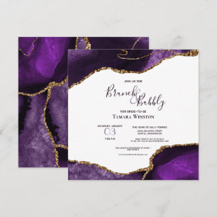 Invitation Brunch nuptial violet et douche Parties scintillan