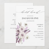 Invitation Brunch nuptial violet lavande (Devant / Derrière)