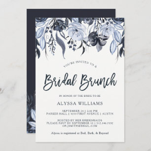 Invitation Brunch nuptiale d'aquarelle moderne florale
