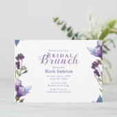 Invitation Brunch nuptiale Fleurs de printemps violet Floral (Debout devant)