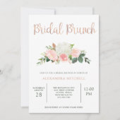 Invitation Brunch | nuptiale floral de verdure et de rose (Devant)