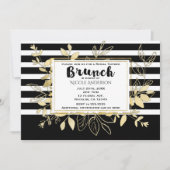 Invitation BRUNCH nuptiale moderne en or noir (Devant)