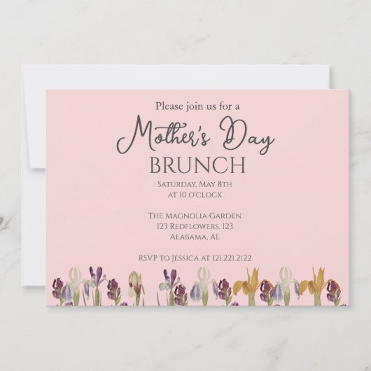Invitation Brunch personnalisé pour la fête des mères | thème (Devant)