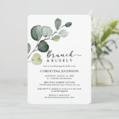 Invitation Brunch pétillant de verdure d'eucalyptus pour la d (Debout devant)