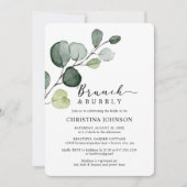 Invitation Brunch pétillant de verdure d'eucalyptus pour la d (Devant)