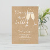 Invitation Brunch Pétillant Script Mariage Champêtre Kraft (Debout devant)
