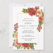 Invitation Brunch post-Mariage de Corail rouge de Bourgogne r (Devant)