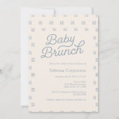 Invitation Brunch pour bébé bleu Dusty | Sage Boho minimalist (Devant)