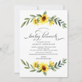 Invitation Brunch pour bébé de tournesol jaune joyeux (Devant)