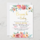 Invitation Brunch pour bébé - Fleurs printanières (Devant)