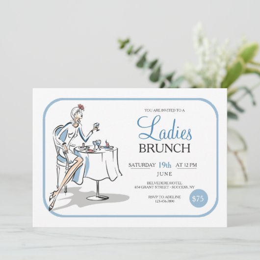 Invitation Brunch pour dames (Debout devant)