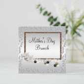 Invitation Brunch pour la Fête des mères de l'élégance encadr (Debout devant)