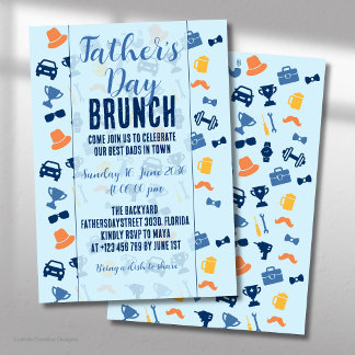 Invitation brunch pour la fête des Pères avec icôn