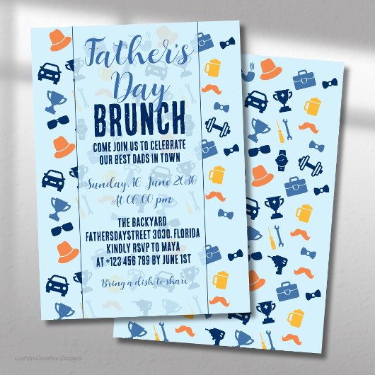 Invitation brunch pour la fête des Pères avec icôn