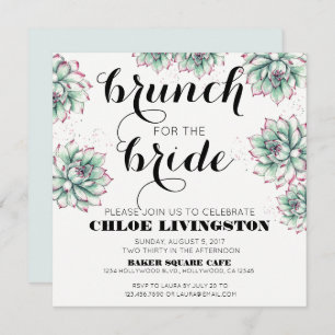 Invitation Brunch pour l'invitation de la mariée succulente à