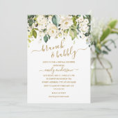 Invitation Brunch Rose Blanc Or Et Fête des mariées Bubbly (Debout devant)