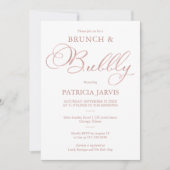 Invitation Brunch Rose Délicat À Huile D'Or Et Bubbly (Devant)