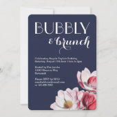 Invitation Brunch rose et bleu Magnolia (Devant)
