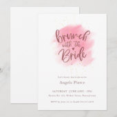 Invitation Brunch rose Gold avec Fête des mariées mariée (Devant / Derrière)