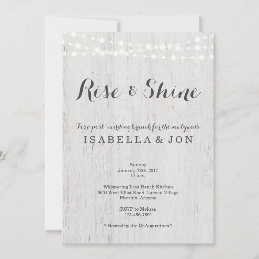 Invitation Brunch rustique de mariage après la noce (Devant)