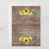 Invitation Brunch rustique de tournesol jaune gai (Devant)