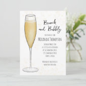 Invitation Brunch simple et Fête des mariées champagne Bubbly (Debout devant)